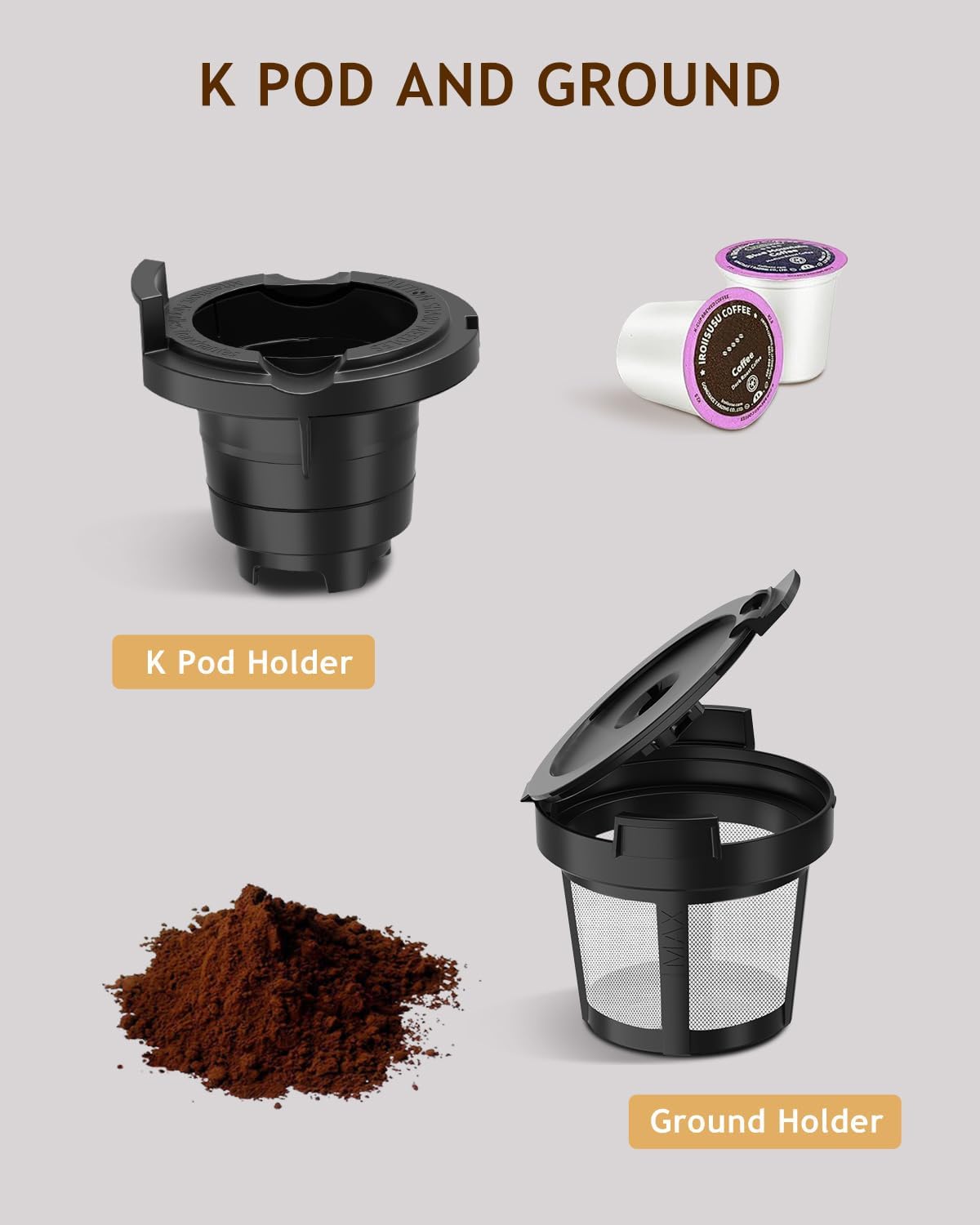 Single Serve Coffee Maker with Milk Frother, 28oz Removable Water Tank G61020