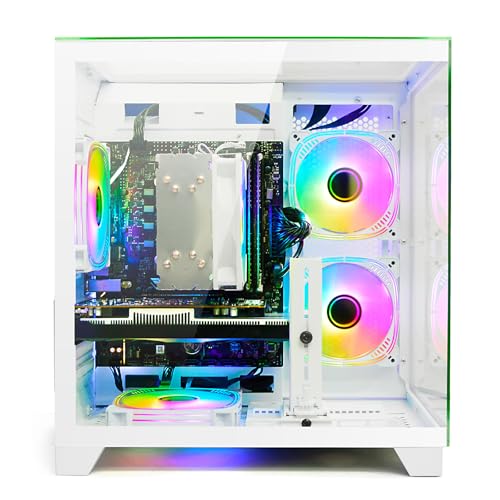 White Gaming PC Desktop with Ryzen 5 5500, GeForce RTX 3050 6GB, 16GB DDR4, 1TB NVME SSD E7660