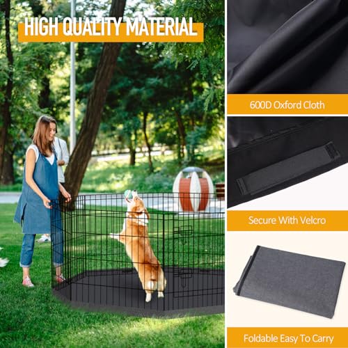 Black 8 Panel 24 Inch Pet Playpen W42033