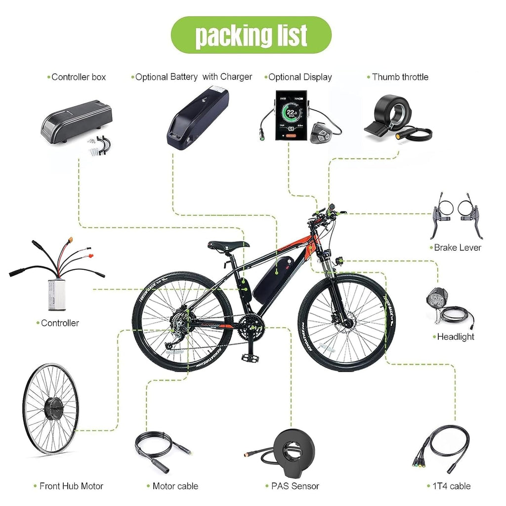 48V 500W Front Hub Motor Electric Bike Conversion Kit for 26 inch Wheel V841