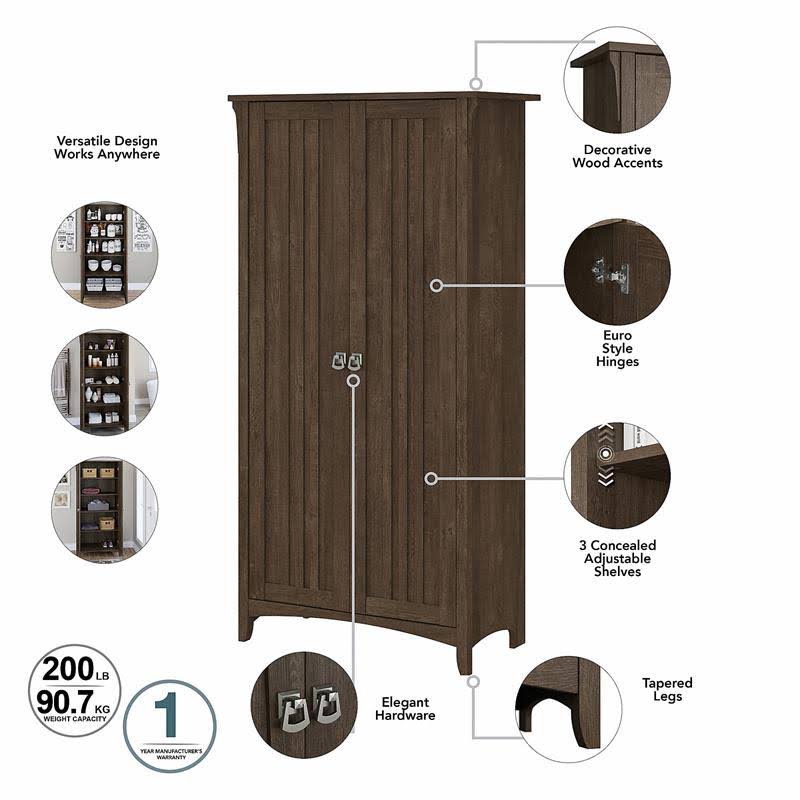 Ash Brown Tall Storage Cabinet with Doors P832438