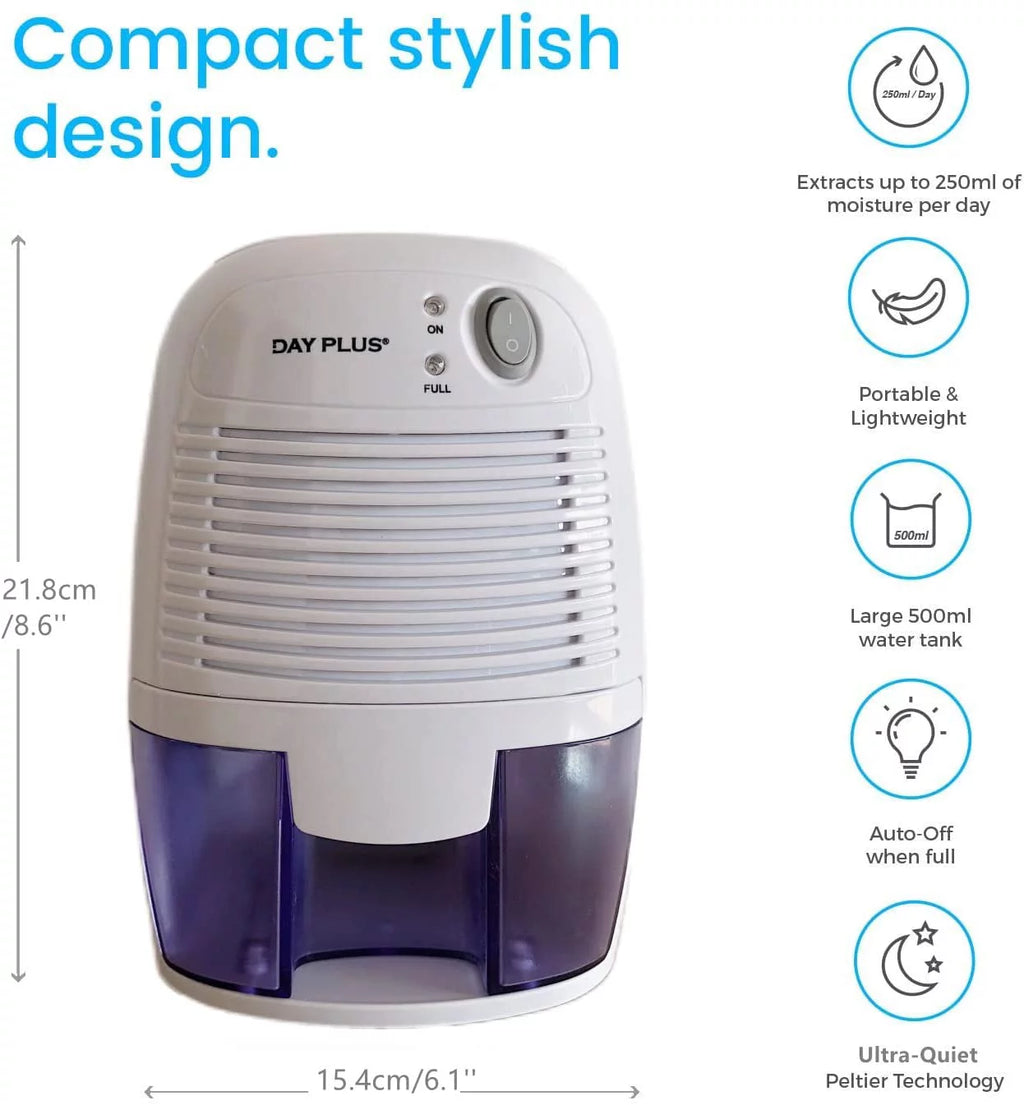 Electric Mini Dehumidifier, 215 SQ ft, Auto Shut-Off R49406