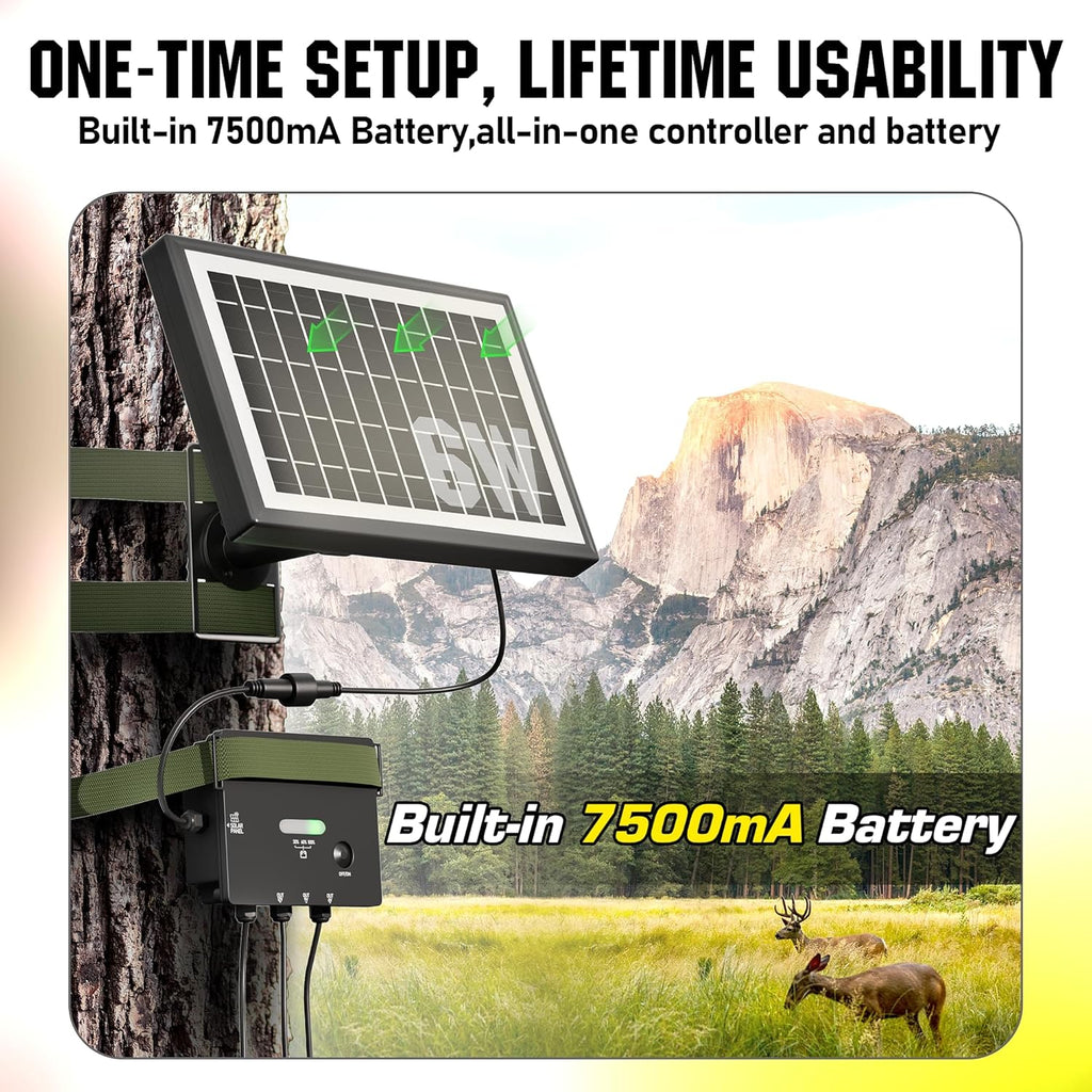 Solar Panel with 7500mA Battery, DC 6V/9V/12V Output D855