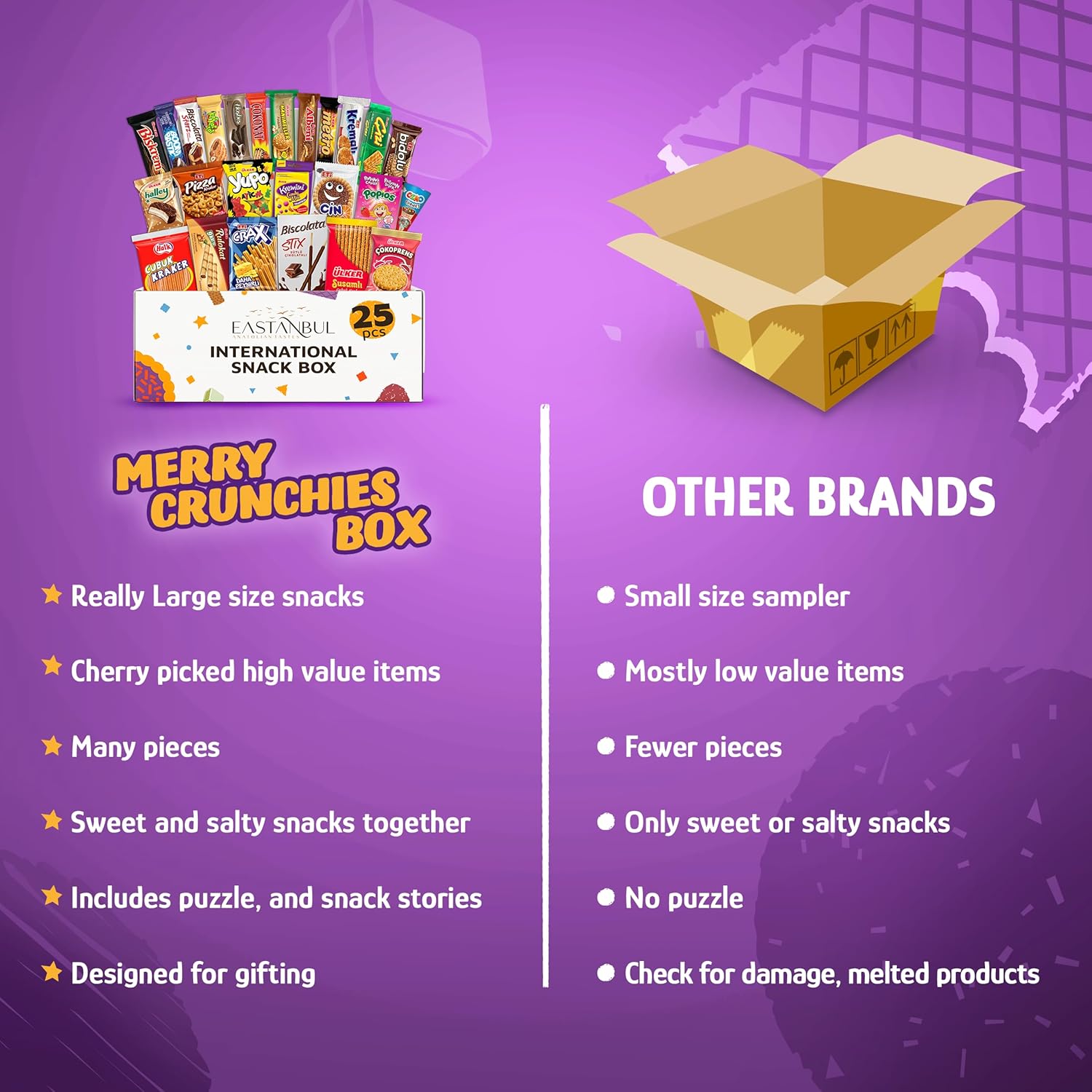 25 Full-Size International Snack Box B83913