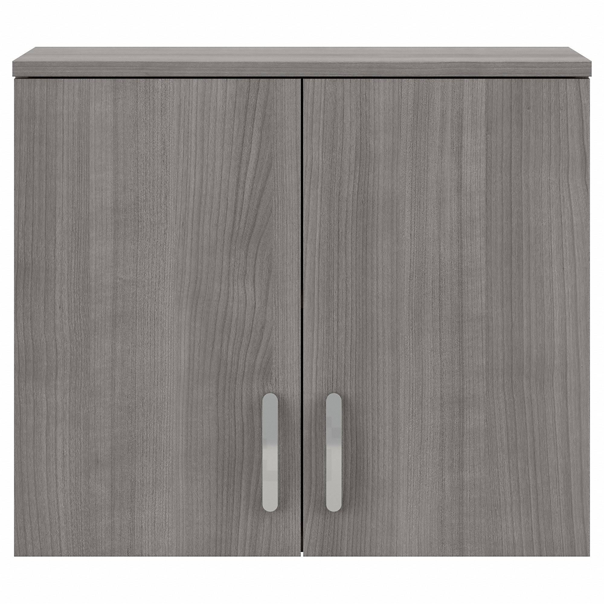 Platinum Gray Wall Cabinet with Doors and Shelves M9048
