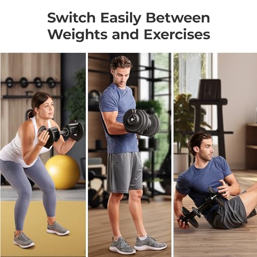 Adjustable Dumbbells 15Lb 25Lb 43Lb 55Lb 90Lb 6in1 G4562