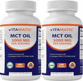 2 Packs MCT Oil Capsules 3000 mg per Serving 180 Softgels from Coconut Oil N53672