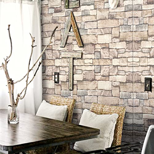 10 Pack Self-Adhesive Faux Stone Wall Panel W94347