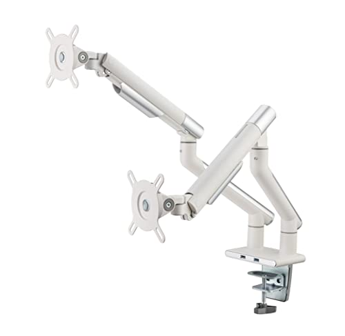Dual Monitor Arm Mount Stand Desk Adjustable Full Motion VESA 17"-32" Display Grey Black N9234