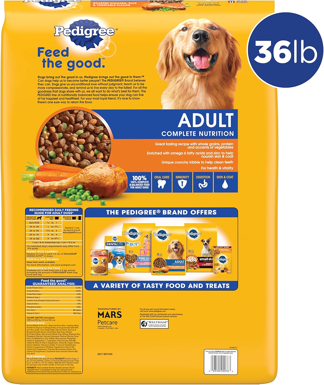 36 lb. Dry Dog Food Roasted Chicken Rice & Vegetable Flavor E853