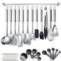 38 Piece Stainless Steel Kitchen Utensil Set with Utensil Holder Rack K203076