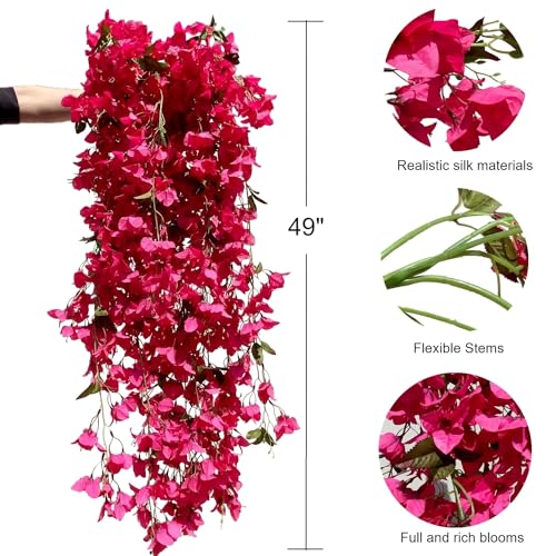 Fuchsia Artificial Silk Hanging Flowers Pack of 2 B35030