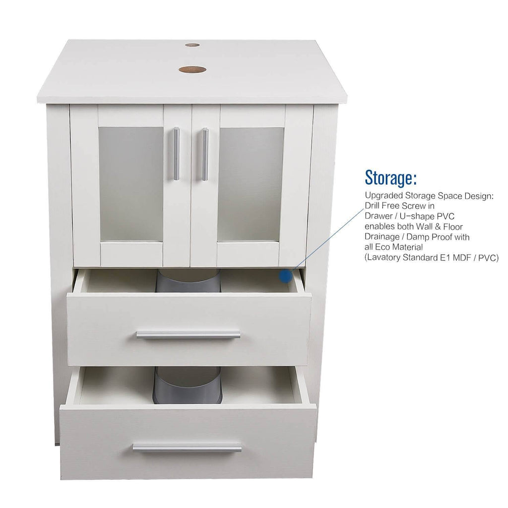 Dark Brown 24 inch Bathroom Vanity Combo L132