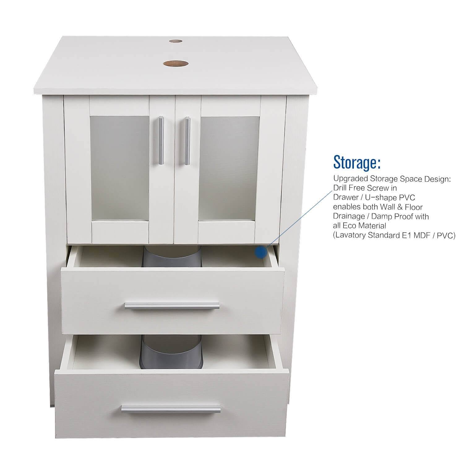 Dark Brown 24 inch Bathroom Vanity Combo L132