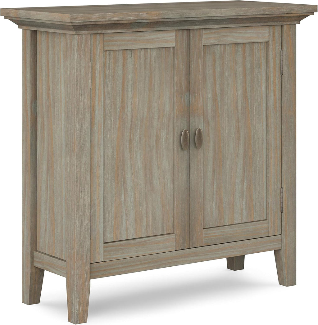 Hickory Brown Solid Wood Low Storage Cabinet with 2 Doors and 2 Adjustable Shelves J685477