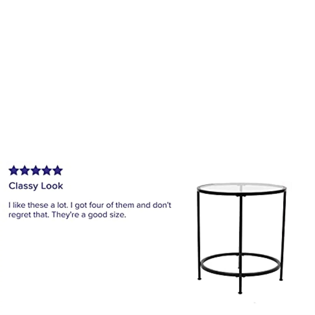 Clear Matte Black End Table Y9591