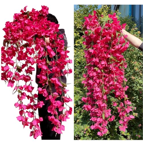 Fuchsia Artificial Silk Hanging Flowers Pack of 2 B35030