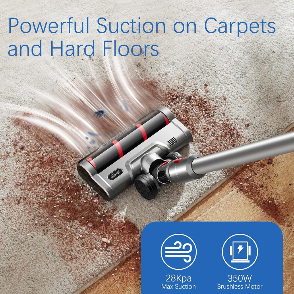 Cordless Stick Vacuum Cleaner 28KPA 3 in 1 Lightweight with LED Headlights Detachable Battery U999871