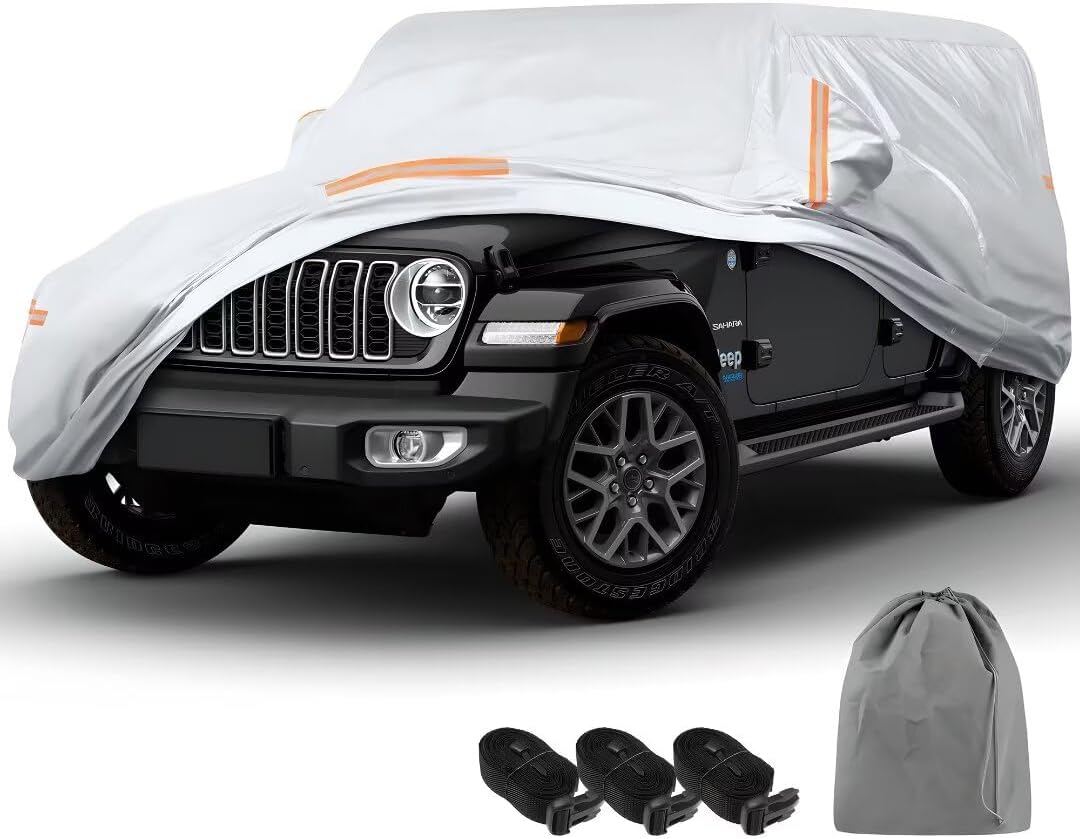 Silver Waterproof Car Cover for Jeep Wrangler 4 Door R114