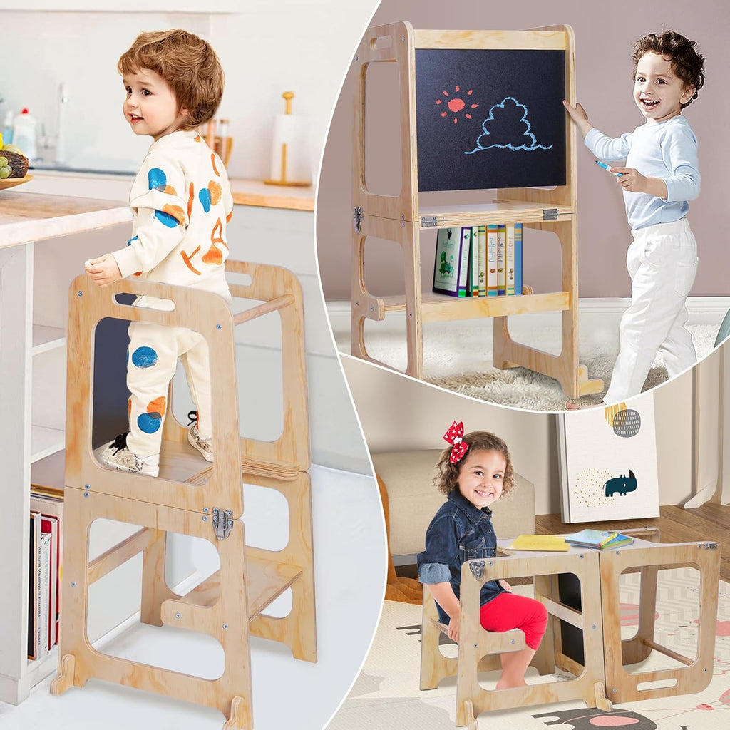 3-in-1 Toddler Standing Tower with Safety Rail T834