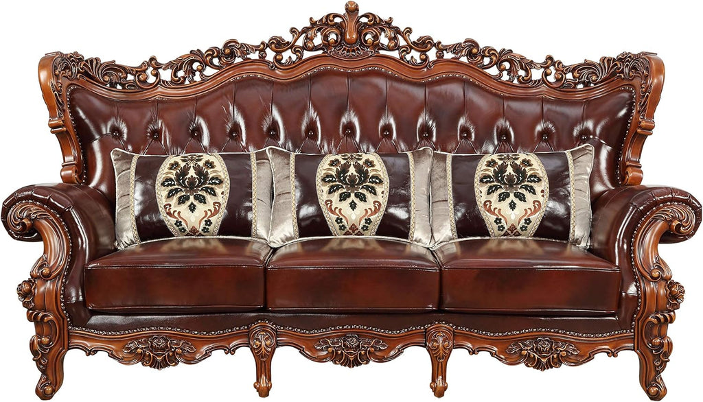 Cherry Top Grain Leather Match Sofa H312383
