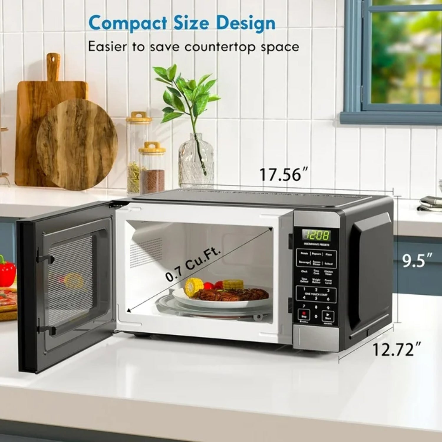 700 Watt .7 Cu Ft Stainless Steel Countertop Microwave H56983