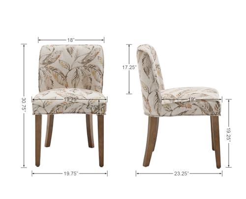 White Upholstered Dining Chairs Set of 2 with Cane Backs N18371