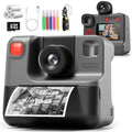 Blue FHD Selfie Digital Video Camera with 3 Rolls Print Paper & 32G Card H684327
