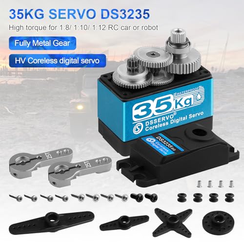 35KG High Torque Coreless Motor Servo Waterproof Metal Gear Digital Stainless Steel Gear Servo with 25T Servo Arm K9738