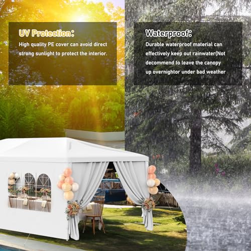 White 10x30 Heavy Duty Party Tent with 7 Removable Sidewalls Y49961