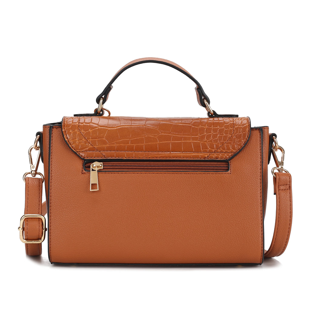 Croco Embossed Vegan Leather Shoulder Bag N2325