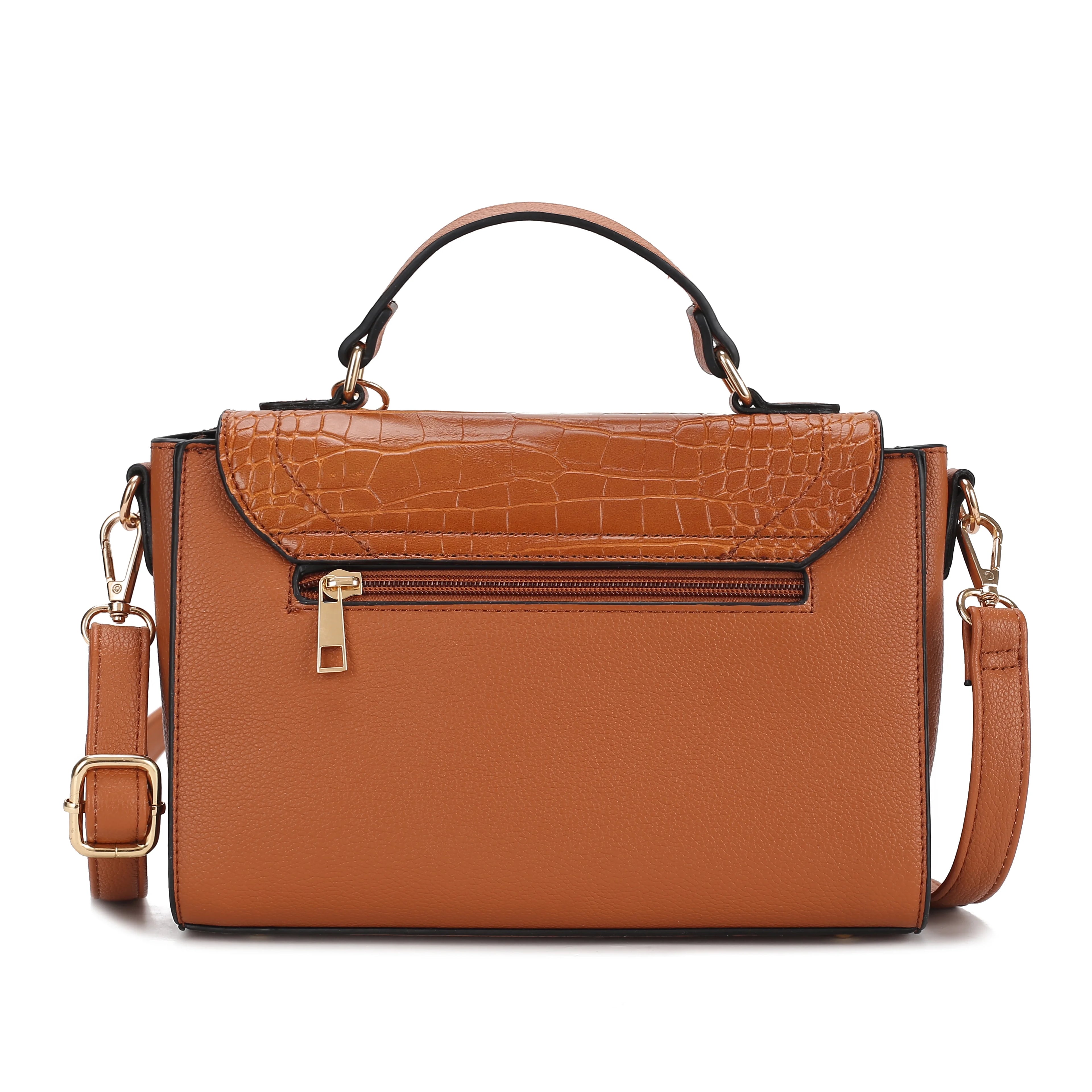 Croco Embossed Vegan Leather Shoulder Bag N2325