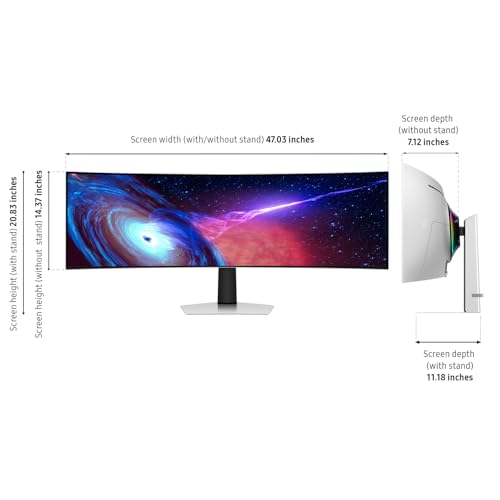 49" Curved OLED Gaming Monitor, 240Hz, 0.03ms, Height Adjustable Stand D623310