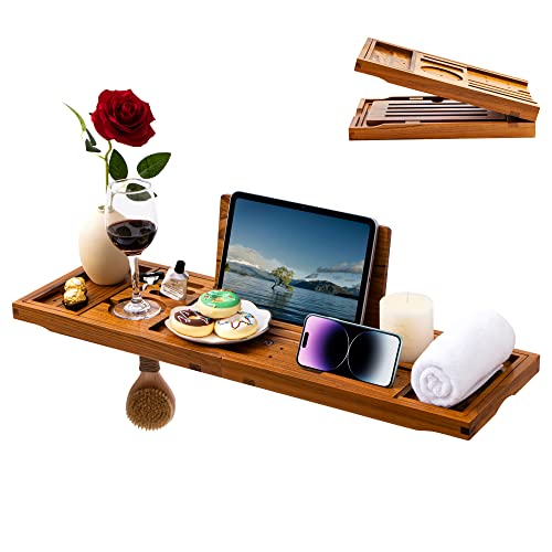Teak Bathtub Tray with Expandable Handles X929023
