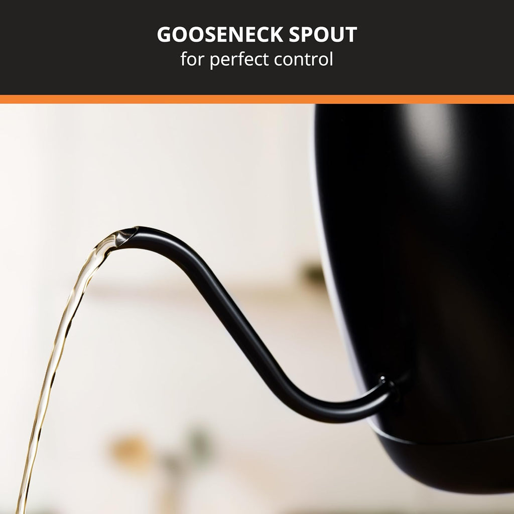 Black Stainless Steel Gooseneck Electric Kettle 1 Liter Y1294