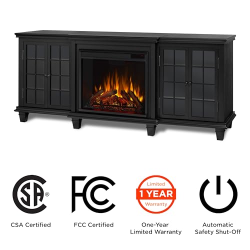 White 70" Electric Fireplace TV Stand with Adjustable Shelves M143