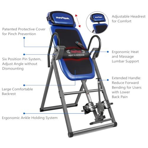 Black/Blue/Gray Inversion Table with Heat and Massage X424136
