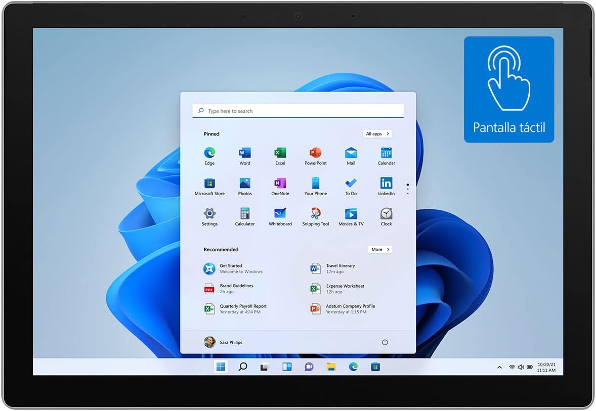 Surface Pro 128GB i5-1135G7 8GB RAM 12.3-inch Touchscreen Wi-Fi Quad-Core i5 Windows 11 Home Platinum A48212