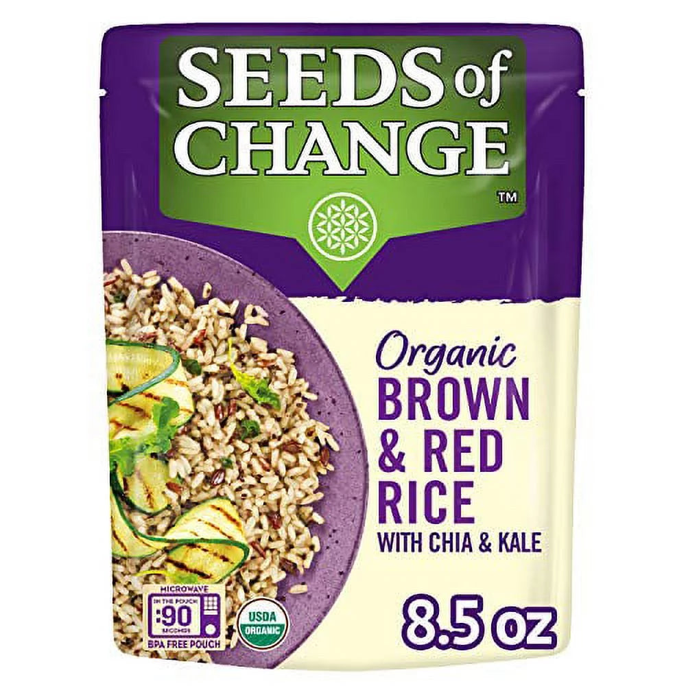 Organic Quinoa, Brown & Red Rice with Flaxseed, 8.5 Ounce Pouches (Pack of 6) O833331
