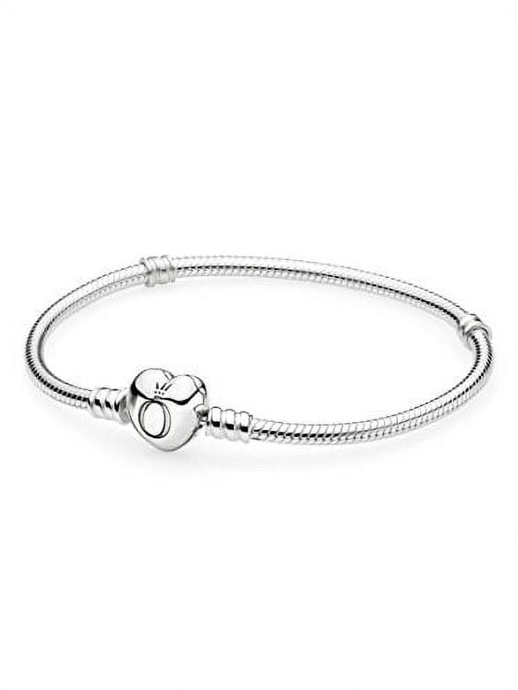 Sterling Silver Snake Chain Charm Bangle Bracelet V7654