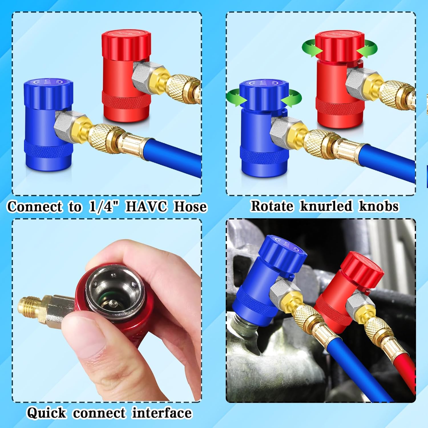 R1234yf Adapter Kit with Self-Sealing Can Taps G402572