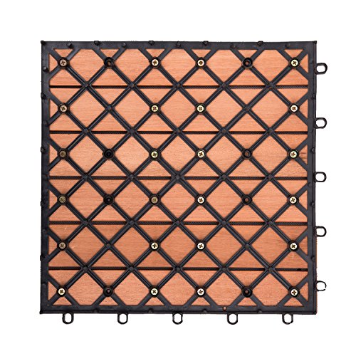 8-Slat Acacia Hardwood Interlocking Deck Tile R5873