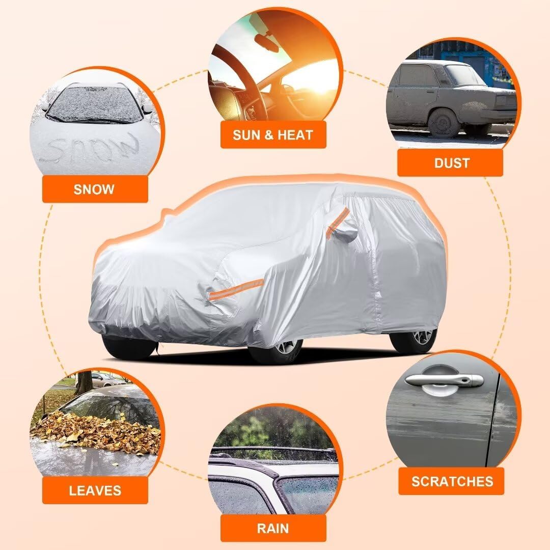 Silver Waterproof Car Cover for Jeep Wrangler 4 Door R114
