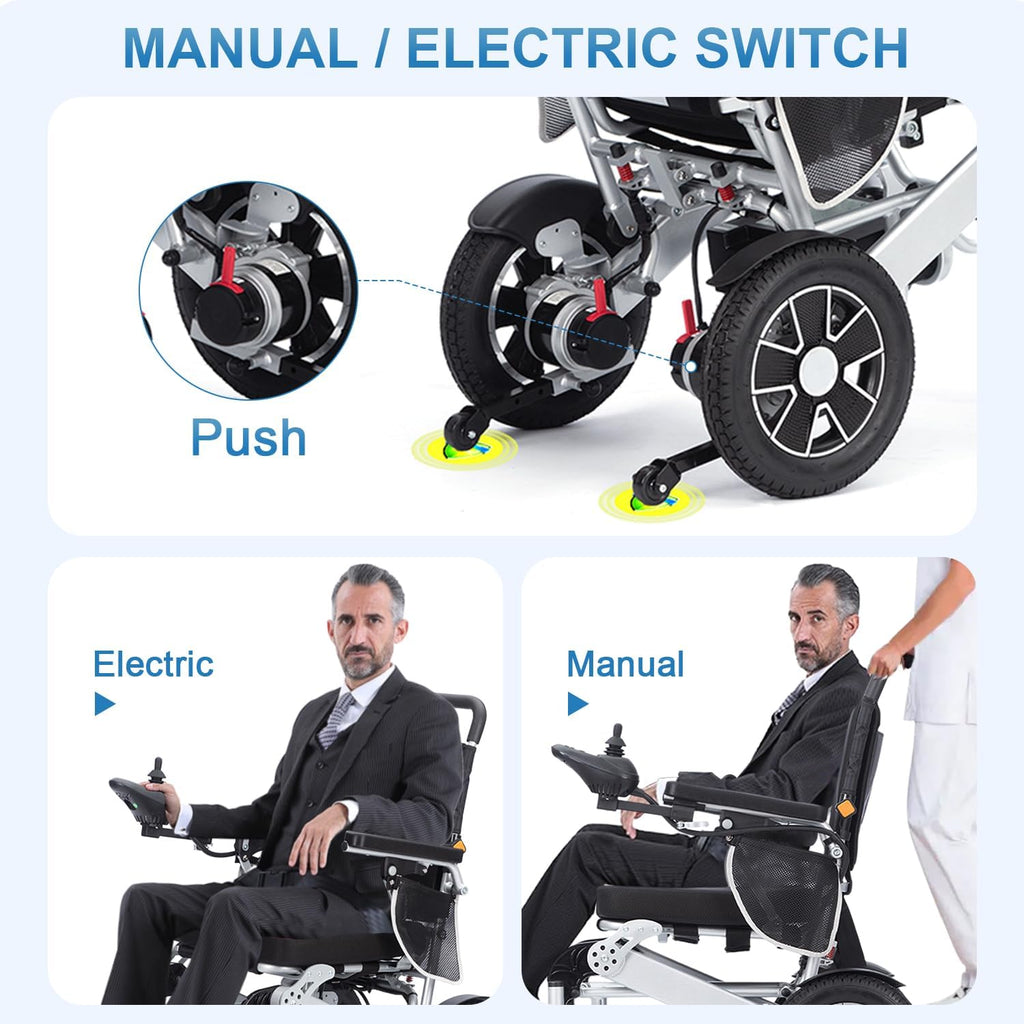 Lightweight Foldable Aluminium Alloy Electric Wheelchair A854