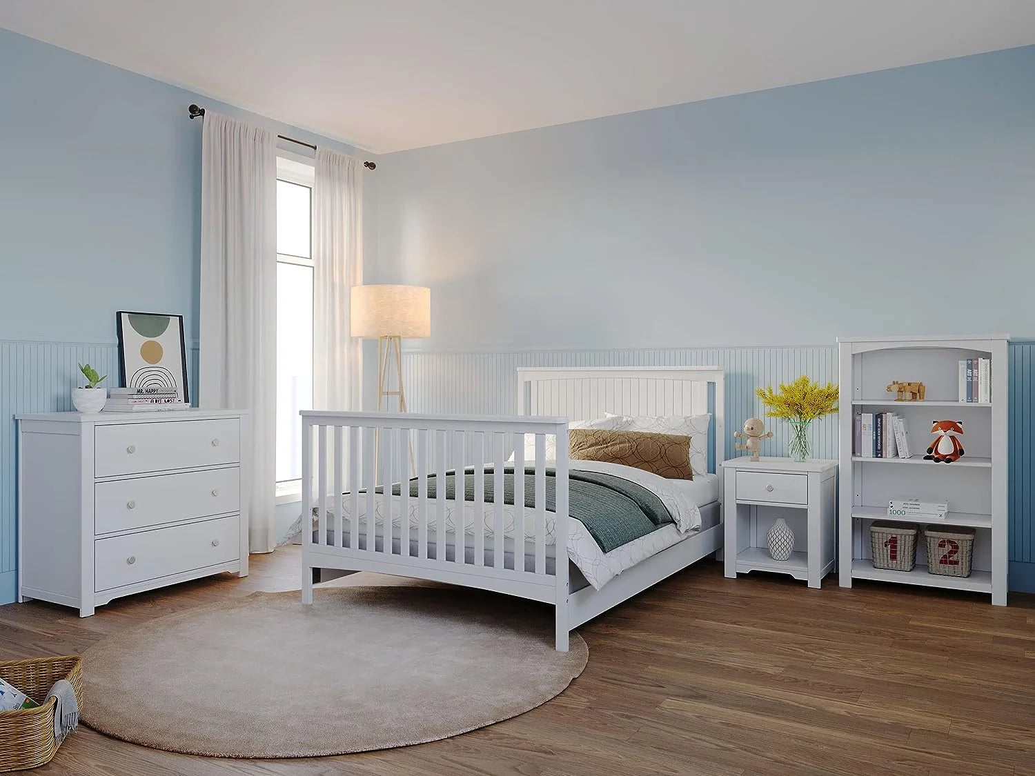4-in-1 Convertible Crib, Matte White S920