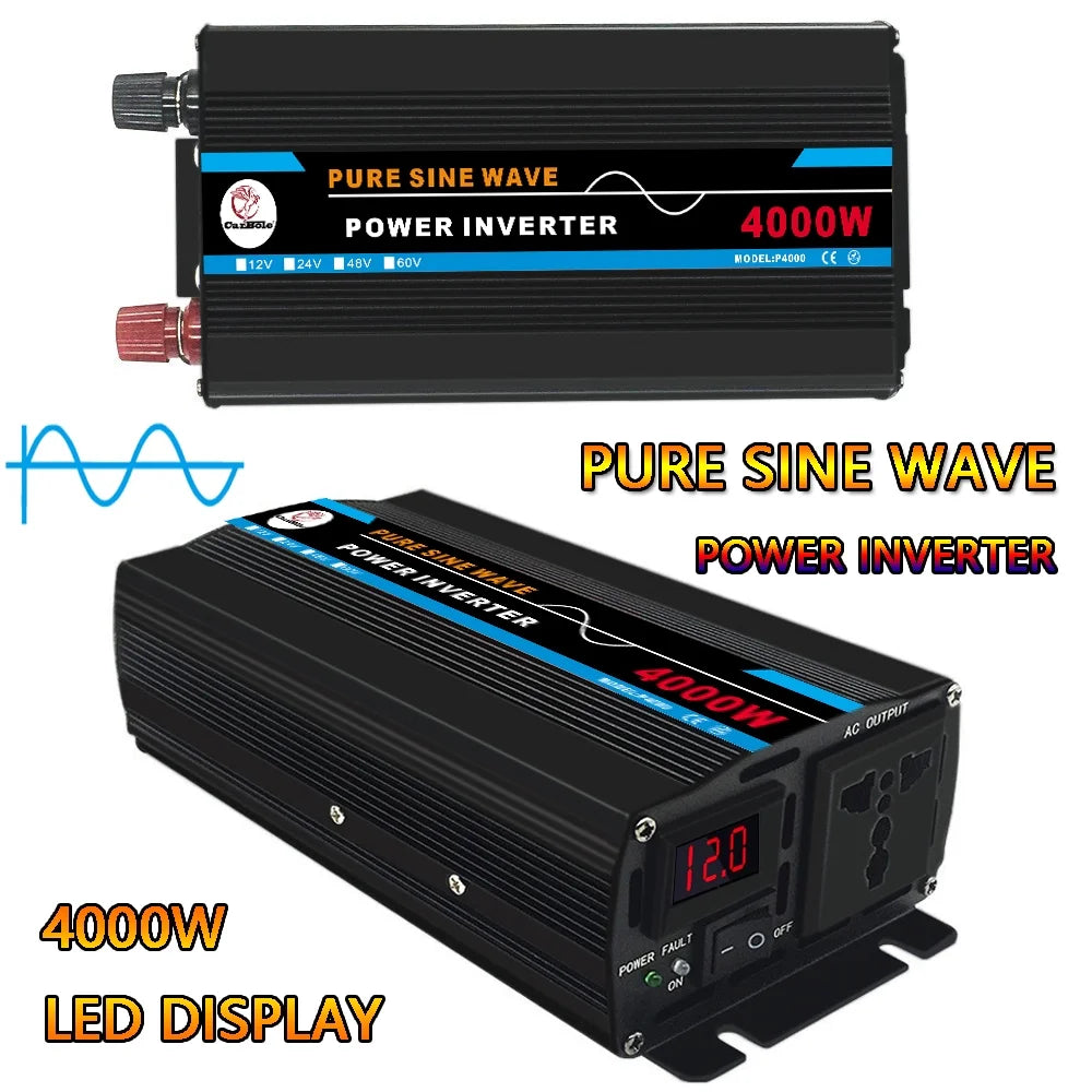 4000W Pure Sine Wave Power Inverter DC12V to AC 120V B305