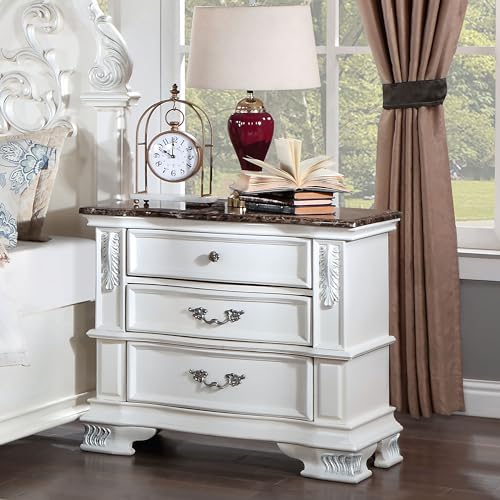 King-Size Wood 5-Piece Bedroom Set with Button-Tufted Headboard Y465550