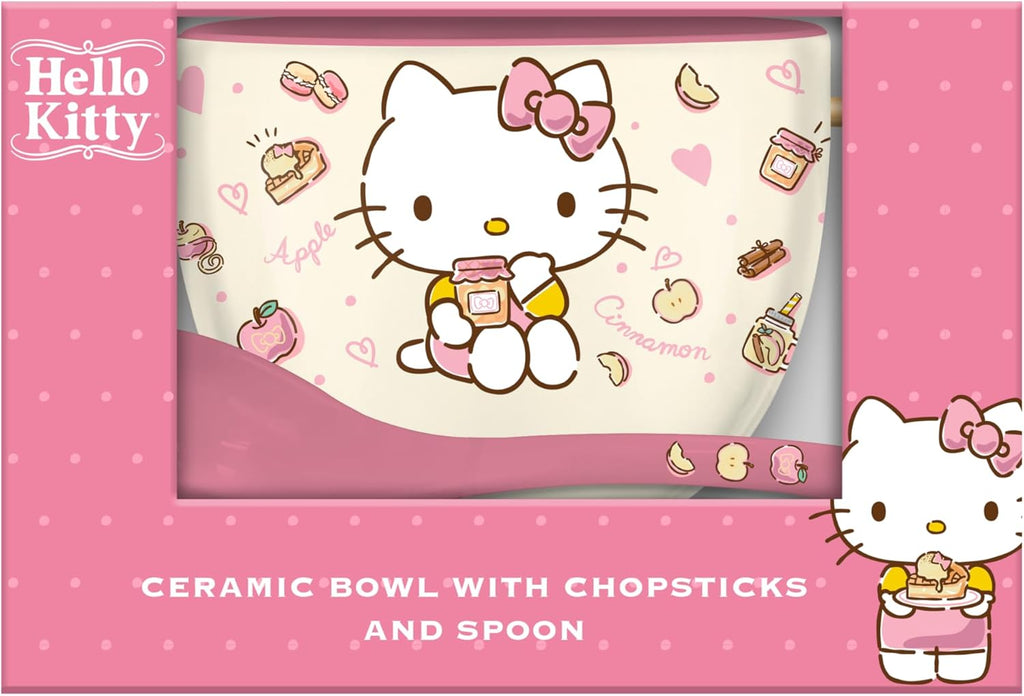 20 Ounce Ceramic Ramen Noodle Rice Bowl with Chopsticks and Spoon K49302
