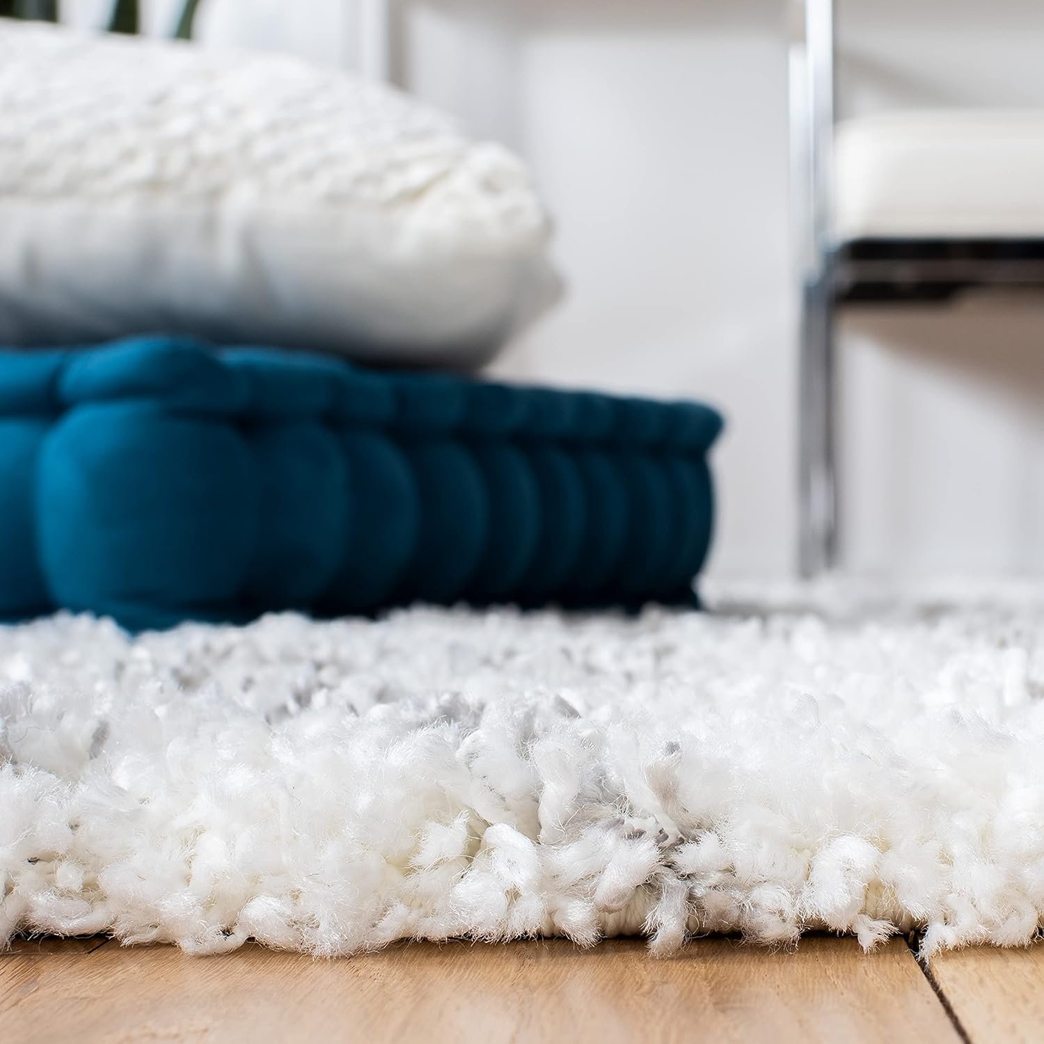 9' x 12' Ivory Grey Shag Area Rug E38204