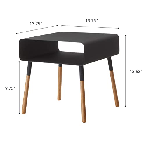 White Side Table with Storage Shelf W28866